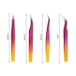 Professional Customizable Stainless Steel Eyelash Tweezers 10mm Comfortable Handle <b>Precision</b> Smooth Tip Wholesale Extension Bulk - Product Image 2