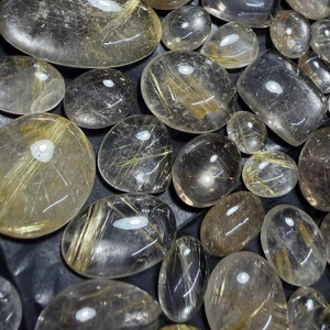 พลอยรูไทล์สีทองคุณภาพสูง พลอยลายเส้นสีทอง สำหรับทำเครื่องประดับ - Product Image 1