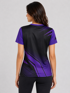 Camiseta holgada con cuello redondo para mujer, camiseta básica de manga corta de algodón transpirable para salidas informales, vacaciones y actividades diarias - Product Image 6