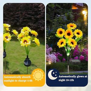 Luci Solari da Giardino Anothera Impermeabili a Forma di Girasole per Aiuole Esterne - Product Image 2