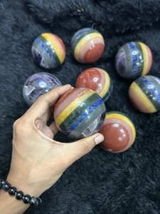 Esfera de Cristal de Ágata Tallada y Grabada de Alta Calidad, Bola de 7 Chakras, Piedra Natural, Reiki, Sanación, Mayorista de Gujarat - Product Image 2