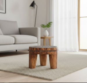 Handcrafted Rustic Teak Wood Naga <b>Stool</b> Decorative Seating Furniture for Apartment School Bedroom Living Room Dining Area Home - Product Image 2
