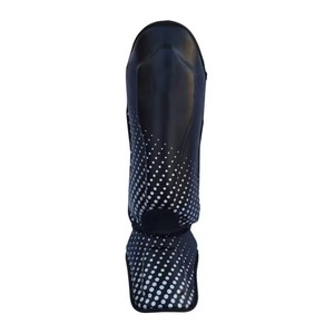 Adult PU Shin Guards Black Gold White Hook And Loop Closure Lightweight Protective Gear For Sports All Seasons - Product Image 2
