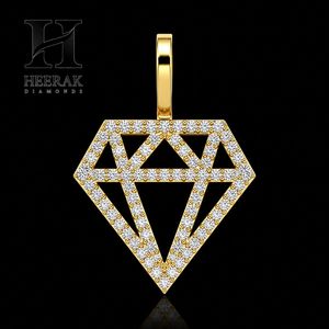 Breloque de luxe en or massif 14K 18K avec diamant véritable à taille géométrique et motif filigrané, Bijoux en gros - Product Image 6