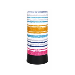 Lámpara de Mesa LED Multicolor a Rayas, Moderna Lámpara de Noche para Mesita de Noche, Lámpara de Escritorio Decorativa de Tela para Dormitorio, Sala de Estar, Oficina, Hogar - Product Image 1