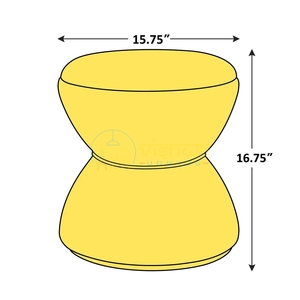 Pouf ottoman rembourré Boucle, siège d'appoint rond, pouf sculptural moderne pour chambre, salon, hôtel, appartement, mobilier - Product Image 6