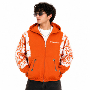 Sudadera con capucha extragrande personalizada con cremallera completa para unisex |   Chaqueta con Capucha de Felpa de Algodón Premium de Secado Rápido para Ropa Urbana |   OEM ODM Marca Privada - Product Image 3