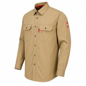 เสื้อเชิ้ตทำงานผ้าฝ้ายทนไฟสำหรับผู้ชายไซส์ใหญ่จากโรงงานขายส่ง พร้อมบริการสกรีนลายแบบ OEM เสื้อเชิ้ตสำหรับงานเชื่อม - Product Image 4