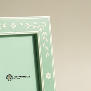 Wholesale Custom Bone Inlay Photo <b>Frames</b> Artisanal Floral Inlay wood <b>Frame</b> Bespoke Home Decor <b>Frames</b> with Private Labelling - Product Image 2