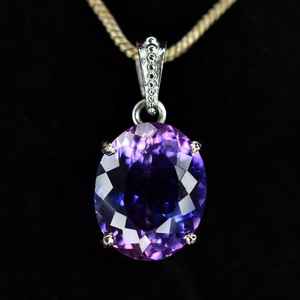 Pendentif de mode en Tanzanite violette naturelle 19,8 carats, pierre précieuse certifiée IGI, collier en argent sterling 925, bijou unique, cadeau pour elle - Product Image 6