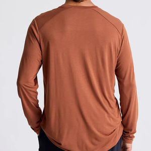 T-shirts à manches longues 100 % coton pour hommes, personnalisables par sublimation, t-shirt uni épais pour hommes - Product Image 2