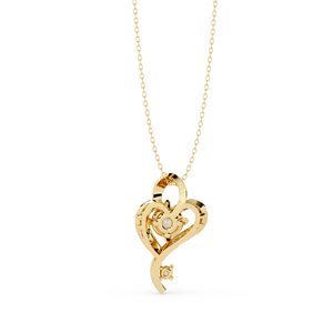Collar con Colgante Solitario de Diamante de Laboratorio con Corte Redondo en Oro Sólido de 14K, Modelo Clásico Aries Jewel, para Mujer, Regalo para Fiestas - Product Image 3
