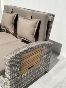 Sofá de Ratán Moderno de Alta Calidad de Fábrica Vietnamita, Respaldo Reclinable Ajustable, Cojín de Poliéster y Madera para Muebles de Jardín - Product Image 5