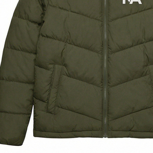 <b>Lightweight</b> Hooded Canvas Puffer <b>Jacket</b> <b>Men's</b> Winter Quilted Warm Waterproof Casual Outdoor Front Logo Custom OEM Factory - Product Image 2