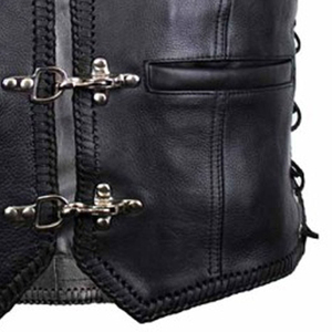 Chaleco de cuero para hombre, último diseño, precio económico al por mayor, cómodo, transpirable, de cuero genuino, con botones a presión, hecho en Pakistán. - Product Image 5