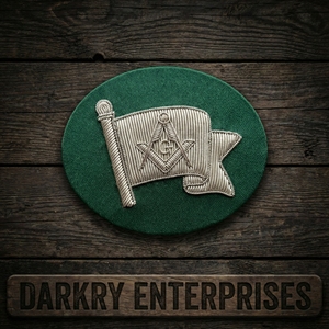 Écusson de regalia rond en velours marine, personnalisé, avec emblème soleil maçonnique en fil d'or, brodé à la main, pour armoiries de loge, directement du fabricant - Product Image 4