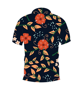 เสื้อโปโลผู้ชายลายดอกไม้สีกรมท่าแขนสั้นลำลองแฟชั่นฤดูร้อนเสื้อยืดคอปกติดกระดุม - Product Image 5