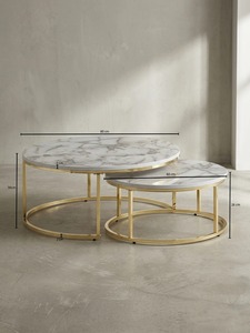 Pure Modern <b>Round</b> Coffee <b>Table</b> With Tempered Glass Top And Metal Frame Contemporary Living Room Furniture Decorative Design - Product Image 2