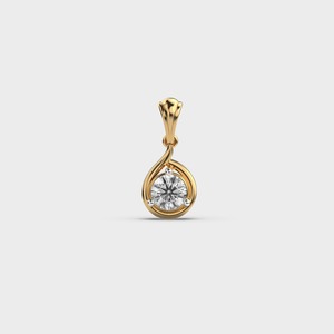 Pendentif solitaire en diamant de laboratoire rond certifié IGI en or blanc/jaune et rose 14 carats, pendentif minimaliste en forme de goutte d'eau pour femmes - Product Image 5