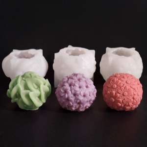 Candle Small Chrysanthemum Floral Ball <b>Egg</b> Floral Ball Common Calla Floral Ball Round Ball Candle Candle <b>Silicone</b> <b>Mold</b> - Product Image 2