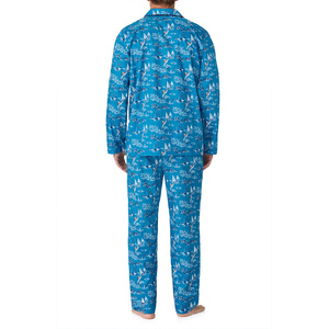 Men 100% Cotton <b>Pajama</b> Set Sublimation Printed Two Piece Sleepwear Wholesale Male Home Wear Set Comfortable Nightwear - Product Image 3