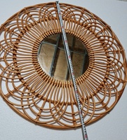 Miroir décoratif vintage côtier en rotin naturel, fait main, accessoires de maison traditionnels, décoration murale de style antique