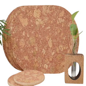 4 Natural Color Cork Dining Mats and 2 Cork Trivets Total 7 Items Including Cork Bark <b>Planter</b> for Promotional & Business Gifts - Product Image 3