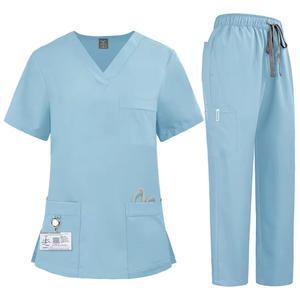 2026 New Quick-Dry Stretch Handwashing Polyester Dobby Fabric Unisex <b>Plus</b> <b>Size</b> Doctor Nurse <b>Scrub</b> Sets Hospital Uniforms - Product Image 4