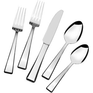 Ensemble de couverts modernes en acier inoxydable 3 pièces, finition miroir, cuillères à fruits dentelées et couteau à dessert pour hôtels (vente en gros) - Product Image 3