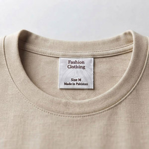 Étiquettes tissées personnalisées douces et imprimées, de haute qualité, légères et lavables pour vêtements, t-shirts, sweats à capuche, vestes, sacs - Product Image 3