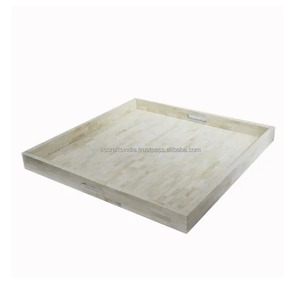 Bandeja de Servir con Incrustaciones de Hueso Hecha a Mano, Diseño Moderno para Hogar, Bodas y Cocina, Personalizable a Precio de Exportación - Product Image 2