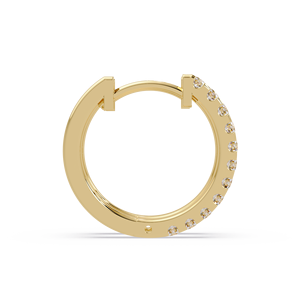 14K <b>Solid</b> <b>Gold</b> Round Brilliant Cut Lab Grown Diamond Hoop <b>Huggies</b> Earrings,925 Sterling Silver Women Men D Color VVS1 Lab Create - Product Image 3