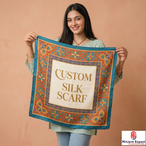 Premium Custom Printed Silk Feel Square Hijab Scarf <b>Head</b> <b>Wrap</b> Shawl OEM ODM Textile Manufacturer Export Supplier Custom Fabric - Product Image 5