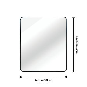 Specchio da parete rettangolare per bagno, nero, 30x36 pollici - Product Image 4