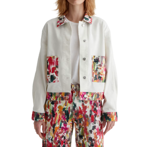 แจ็คเก็ตยีนส์ผู้หญิงผสมสแปนเด็กซ์/คอตตอน ดีไซน์หรูหรา สไตล์ยูทิลิตี้ ลุคทำงาน มีกระเป๋า  ผ้าฟอก  สำหรับฤดูใบไม้ร่วง ฤดูหนาว ฤดูร้อน รับผลิตแบบ OEM ODM ขายส่ง - Product Image 5