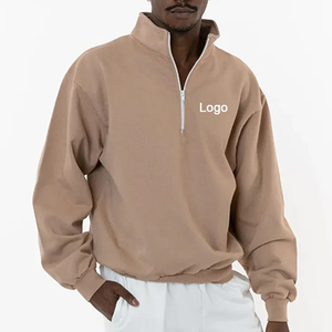 Men Half Zip Pullover Fleece Sweatshirts Multi Color Oversized Stand Collar Quarter Zipper Solid Color Casual Autumn Wear - Product Image 2
