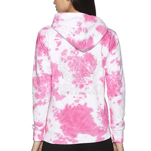 Hoodie à capuche pour femme avec imprimé personnalisé, tie-dye, manches longues, en coton tricoté respirant, décontracté, avec poches - Product Image 2