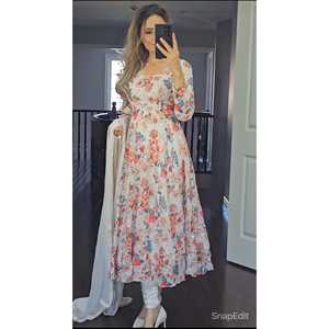 ชุดราตรี anarkali ชุดปาร์ตี้สไตล์แฟนซีดีไซน์ใหม่ - Product Image 1