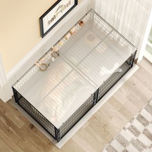Gabbia per Animali Domestici di Grandi Dimensioni per Interni, Recinto per Cani di Taglia Media 162 cm, Box in Acciaio Nero con Tetto 87 cm x 80 cm x 80 cm - Product Image 4