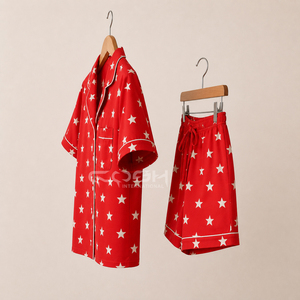 Cosh International Delta Sigma Sorority Greek Apparel Red White Star Print Women Night Wear Comfortable <b>PJs</b> Summer Sleepwear - Product Image 3