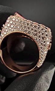 Luxury Moissanite Statement Ring <b>Solid</b> <b>Silver</b> Yellow Gold Plated Unisex Hip Hop Jewelry for Bold Personal Style - Product Image 5