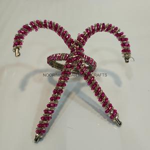 Anneaux de serviette en métal perlé multicolores avec poignée parapluie, décoratifs pour tables de mariage, de fêtes et de dîner - Vente en gros - Product Image 3