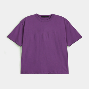 T-shirts décontractés pour hommes à manches courtes et col rond, 100 % coton, tissu en toile respirant, séchage rapide, coupe classique, motif uni - Product Image 2