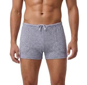 Pantalones Cortos Casuales para Hombre, de Color Sólido, Tejido Satinado de Poliéster, con Logotipo Frontal, Cordón Ajustable, Cintura Media, Transpirables, con Bolsillos - Product Image 4