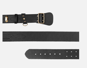 Genuine Leather Sam Browne Black Belt with Crossover Shoulder Strap – Classic Uniform Style - Product Image 3
