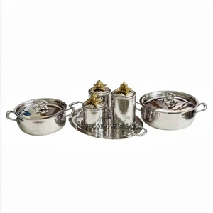 Ensemble de 2 casseroles et poêles en acier inoxydable de qualité supérieure, plaquées or, écologiques, très vendues, avec couvercles en forme de citrouille - Product Image 6