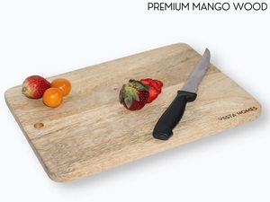 Tabla de Cortar de Madera Maciza, Forma Rectangular, Ligera, Apta para Lavavajillas, Reutilizable, Multifuncional, Tabla de Preparación para Cocina - Product Image 1