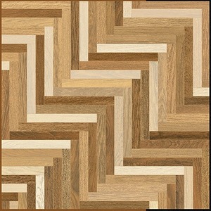 Carreaux de céramique brillants de 400x400 mm, série aspect bois, motif chevrons, carreaux de sol 400x400 mm, carreaux de sol en céramique brillante numérique - Product Image 1
