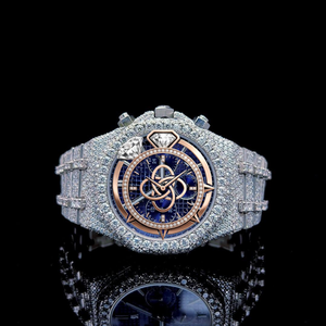 Luxury VVS Moissanite <b>Diamond</b> <b>Watch</b> Men Full Iced Out Stainless Steel Bracelet <b>Watch</b> - Product Image 1