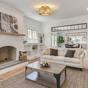 Plafonnier en rotin bohème semi encastré pour meubles de salon - Product Image 3